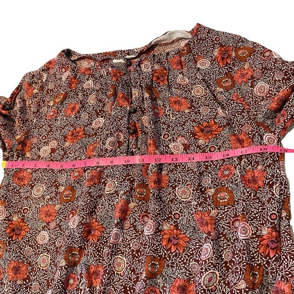 Lucky Brand Los Angeles Women's Purple/Burgundy Floral Long Sleeve Blouse Size S - Picture 9 of 14